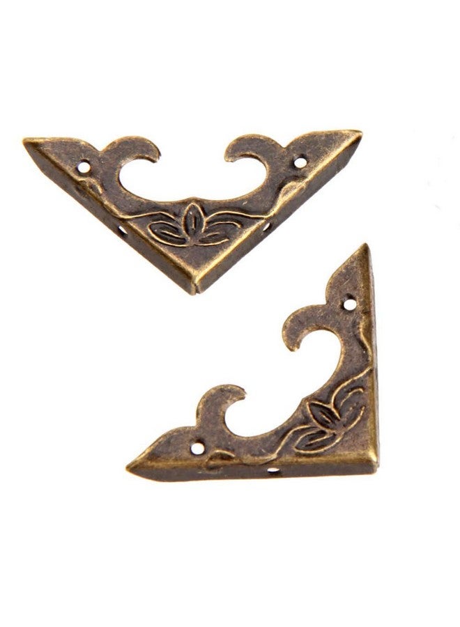 SMY 20 PCS Bronze Corner Protectors Vintage Safety Guards Decorative Metal Covers Right Angle Bracket for Jewelry Case Wooden Box Crafting Chest Table Furniture Edge (Side Length:1-1/4") - Image 1
