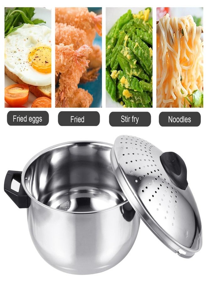 Hemoton Stainless Steel Cooking Pot Pasta Pot Noodles Cooking Pot with Strainer Kitchen Cookware 16CM/6.3inch Diameter - Image 5