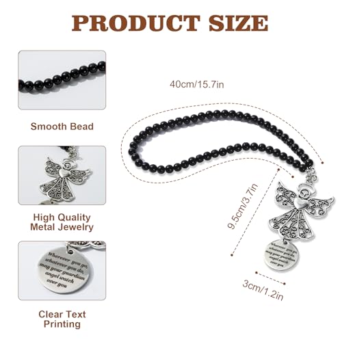 Rislobx Angel Wings Hanging Ornaments for Car Rear View Mirror, Metal Guardian Angel Wings Car Charm Pendant Rear View Mirror Hanger Decor for Lover Family Christian Gifts - Image 2