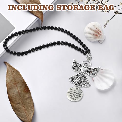 Rislobx Angel Wings Hanging Ornaments for Car Rear View Mirror, Metal Guardian Angel Wings Car Charm Pendant Rear View Mirror Hanger Decor for Lover Family Christian Gifts - Image 4