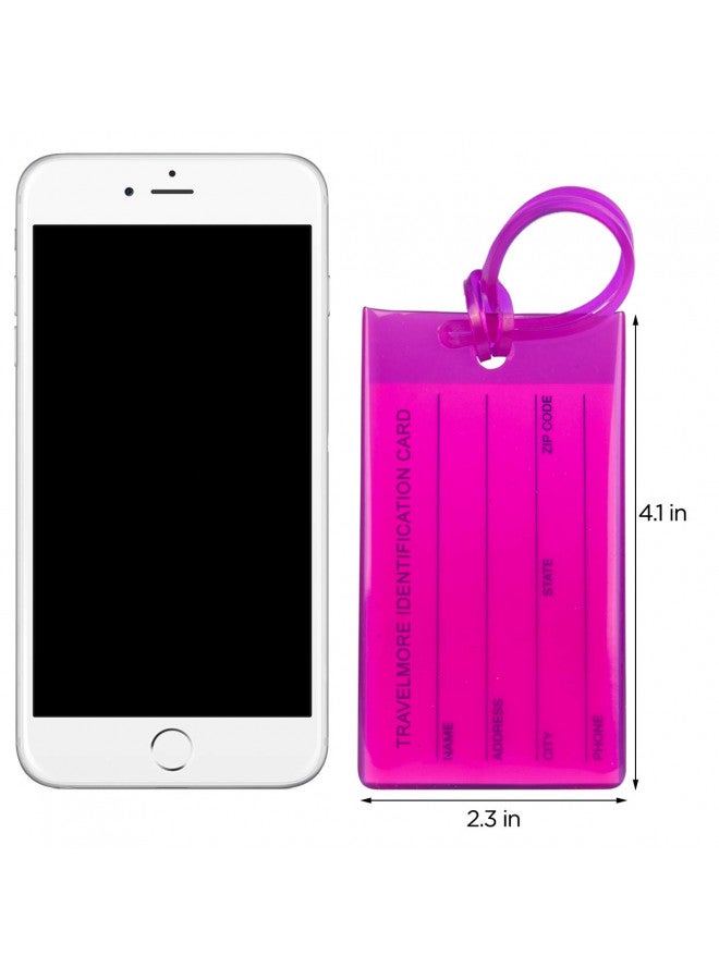 TravelMore 7 Pack TravelMore Luggage Tags for Suitcases, Flexible Silicone Travel ID Identification Labels Set for Bags & Baggage - Multi Color Pack - Image 1