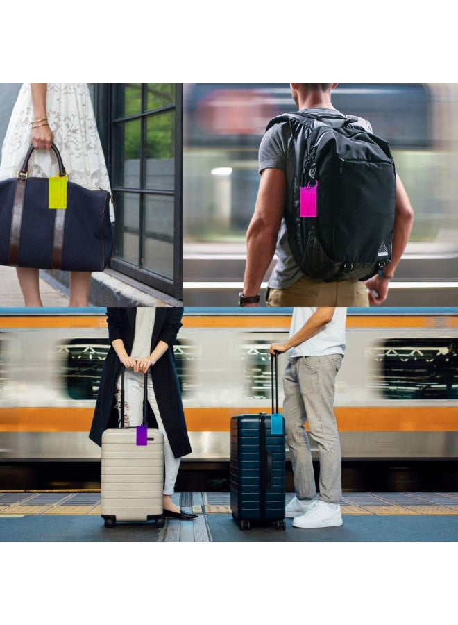 TravelMore 7 Pack TravelMore Luggage Tags for Suitcases, Flexible Silicone Travel ID Identification Labels Set for Bags & Baggage - Multi Color Pack - Image 4