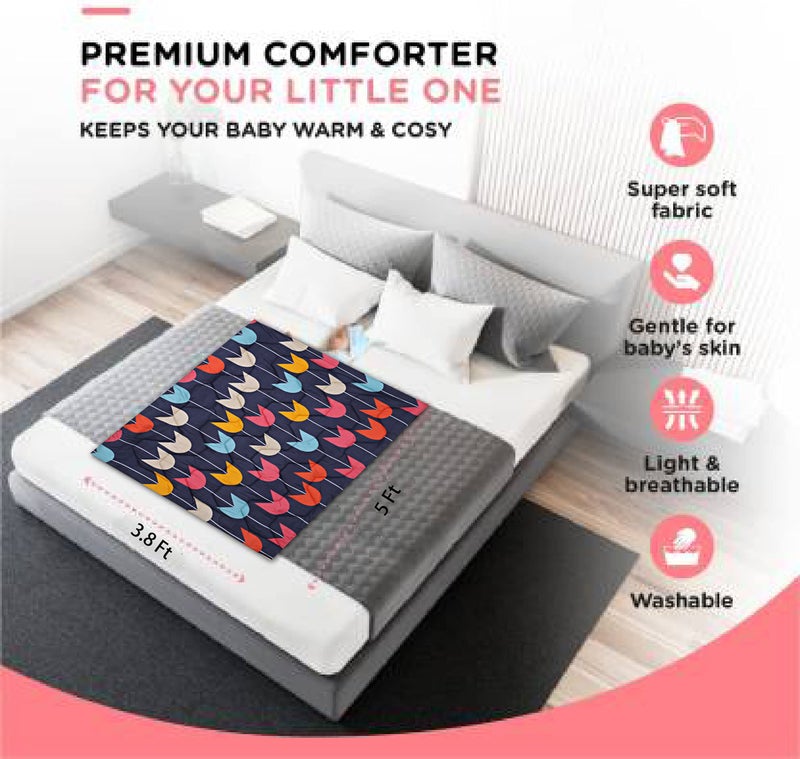 KEA Microfiber All Weather Printed Baby Comforter, 250 GSM|Size - 45X59 Inch | Kids Comforter - Image 5