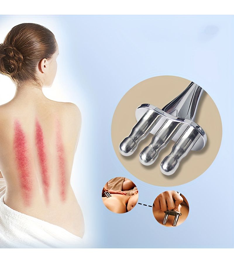 Magnetic Shoulder and Neck Acupressure Meridian Hammer Curved Handle Three-prong Massage Stick Physical Therapy Relaxation Tool - Image 5