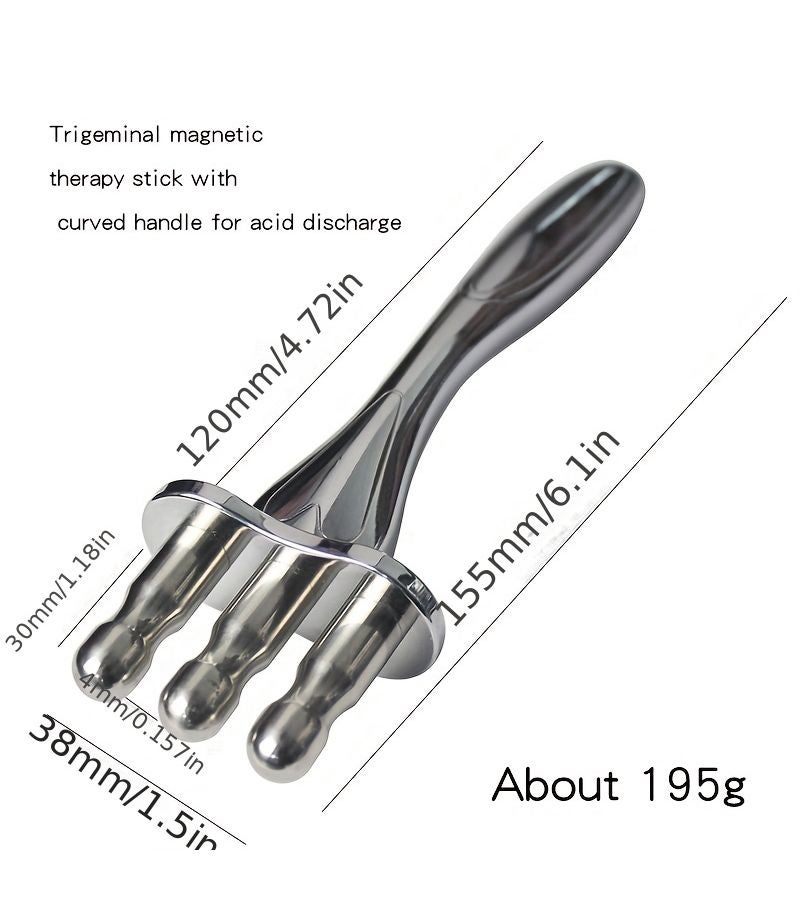 Magnetic Shoulder and Neck Acupressure Meridian Hammer Curved Handle Three-prong Massage Stick Physical Therapy Relaxation Tool - Image 1