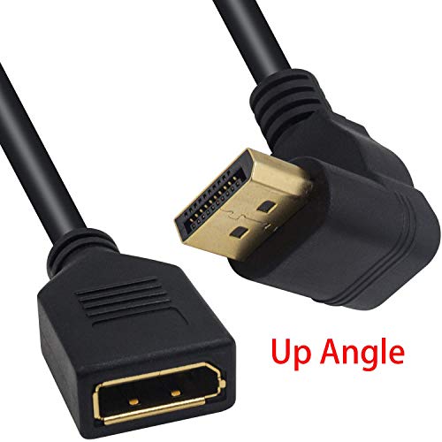 Poyiccot Displayport Extension Cable, 90 Degree Displayport Extender Up Angle DP to DP Male to Female Extension Adapter Cable Gold Plated 30CM/12inch - Image 2