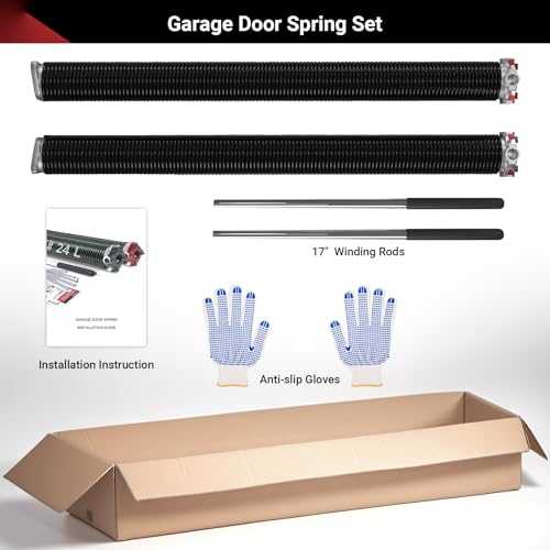 Toriexon Garage Door Spring 0.207 x 2” x 24” (Pair), 18000 Cycles Garage Spring Door Replacement, Heavy-Duty & Long-Lasting Garage Door Torsion Spring - Image 5