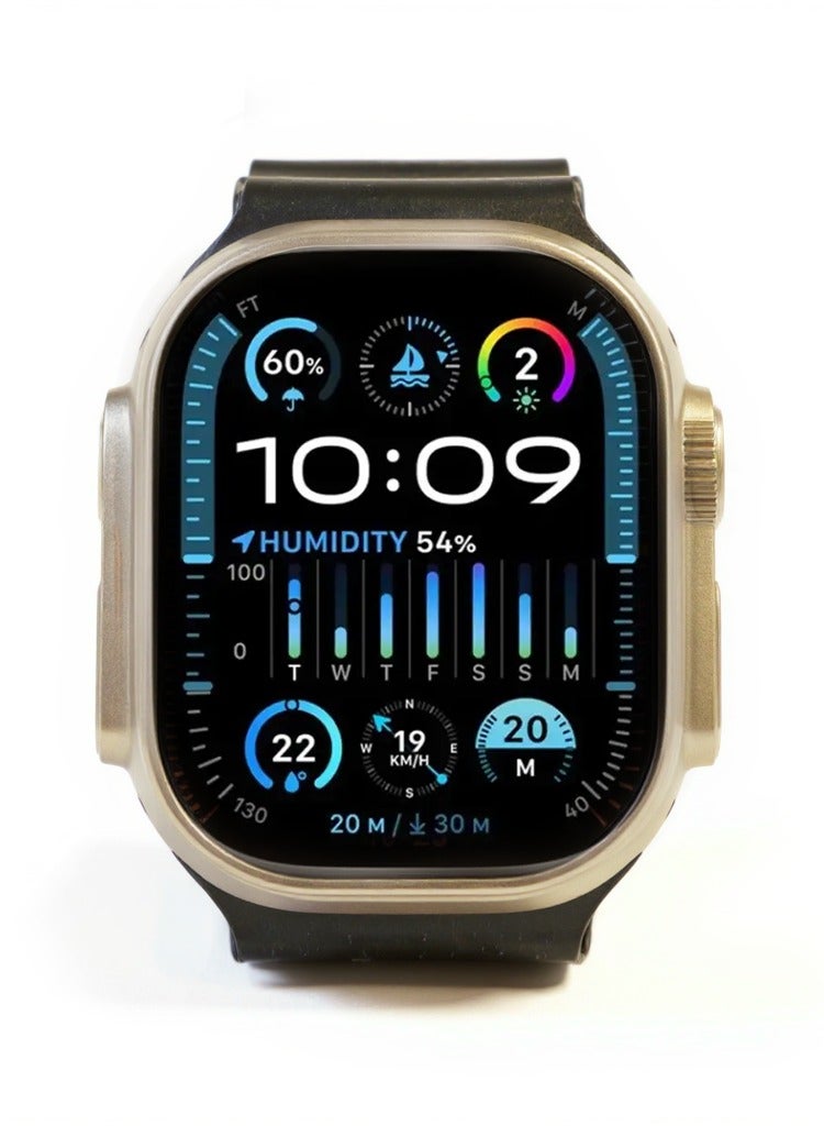 كونكت مي ساعة ConnectMe X9+ Ultra الذكية  ،  شاشة عرض Amoled مقاس 49 مم مع شريطين للساعة، بلوتوث 5.3، 260 مللي أمبير في الساعة، Open AI New ChatGPT، تطبيق WearFit Pro، مستوى مقاومة الماء IP67، عمر بطارية 7 أيام، أوضاع رياضية احترافية، مراقبة معدل ضربات القلب، مراقبة النوم - Image 1