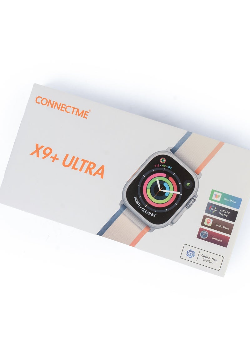 ConnectME X9+ Ultra Smartwatch (3 Month warranty from MediaTech),49mm  Amoled Display screen with two Watch Straps,Bluetooth 5.3 ,260mAH, Open AI New ChatGPT, WearFit Pro APP, IP67 Water Proof Level, 7 Days Battery Life,Pro-level Sports Modes, Blood oxygen & Pressure test ,Heart Rate Monitor, Sleep Monitoring  - Image 4