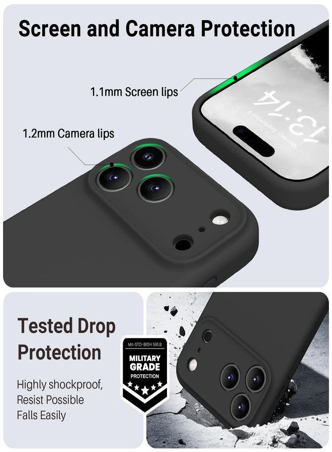 OTOFLY Magnetic for iPhone 17 Pro Case,Compatible with Magsafe,Classic Liquid Silicone Mobile Phone Case,Integrated Camera Control Button,Anti-Scratch Microfiber Lining,Black - Image 5