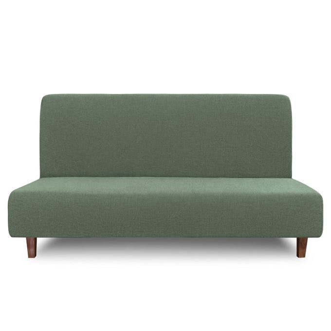 EASYGOING 100 WATERPROOF FUTON COVER DUAL WATERPROOF COUCH COVER STRETCH JACQUARD SOFA COVER LEAKPROOF FURNITURE PROTECTOR FOR KIDS PETS DOG AND CAT GRAYISH GREEN