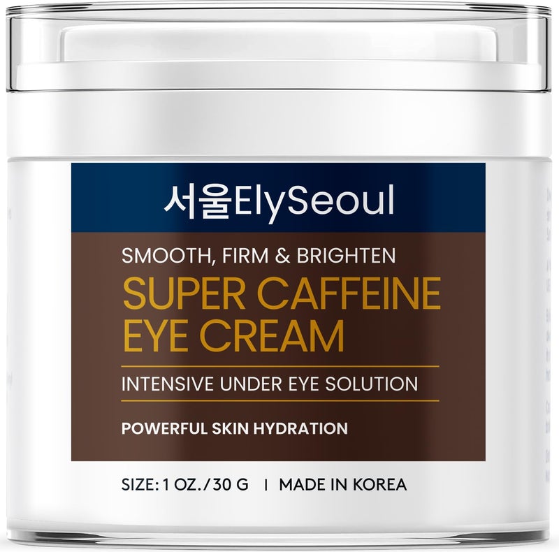 ElySeoul كريم العين بالكافيين والكولاجين الكوري من إيلي سول: علاج الانتفاخ والهالات السوداء تحت العين - مضاد للشيخوخة مع الببتيدات وحمض الهيالورونيك، 1 أونصة / 30 جرام - Image 1