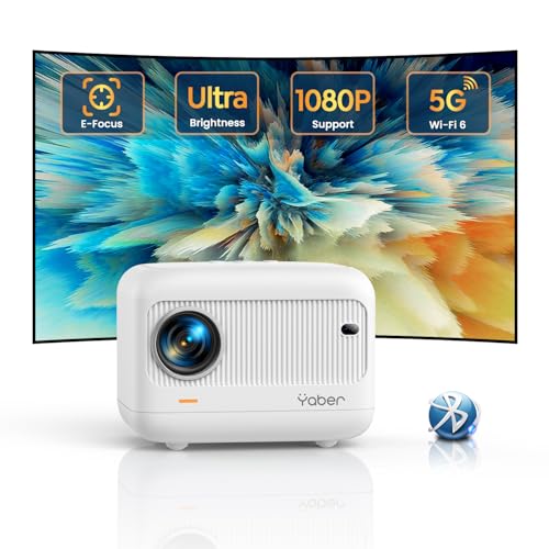 Yaber [Electric Focus]Mini Projector with 5G WiFi and Bluetooth 5.2,YABER 1080P Outdoor Projector Support ±40° Keystone Correction,Portable Projector for Phone/ TV Stick/Laptop/PS5 - Image 1