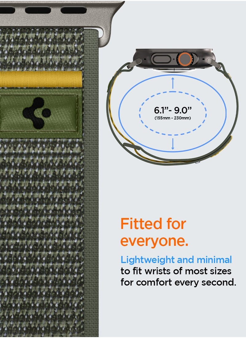 Spigen Athlex Air Apple Watch Band for Apple Watch Ultra 2/1 49mm, Series 10 46mm, 9/8/7 45mm, SE2/SE/6/5/4 44mm, 3/2/1 42mm Adjustable Loop Band Strap - Active Green  - Image 3