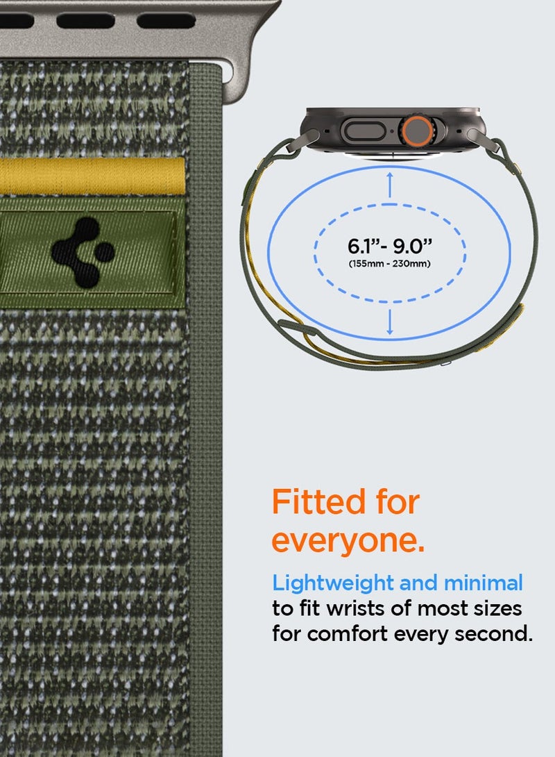 Spigen Athlex Air Apple Watch Band for Apple Watch Ultra 3/2/1 49mm, Series 11/10 46mm, 9/8/7 45mm, SE2/SE/6/5/4 44mm, 3/2/1 42mm Adjustable Loop Band Strap - Active Green - Image 4