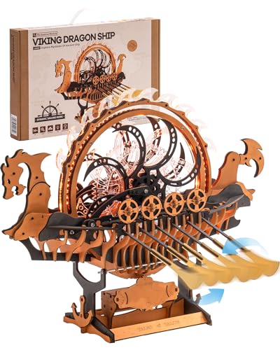 RoWood 3D Puzzles for AdultsViking Dragon Ship Model Kit18 Inch DIY Wooden 3D PuzzleAssembly Time 3HAwesome Gifts for Adults - Image 1