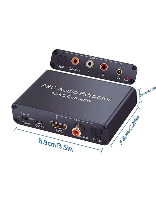 محول الصوت HDTV ARC موديل 7400ARC مع DAC بتردد 192 كيلوهرتز، يعمل بالطاقة عبر USB، محول بصري محوري RCA 3.5 ملم تماثلي - Image 2
