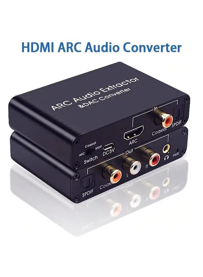 محول الصوت HDTV ARC موديل 7400ARC مع DAC بتردد 192 كيلوهرتز، يعمل بالطاقة عبر USB، محول بصري محوري RCA 3.5 ملم تماثلي - Image 1