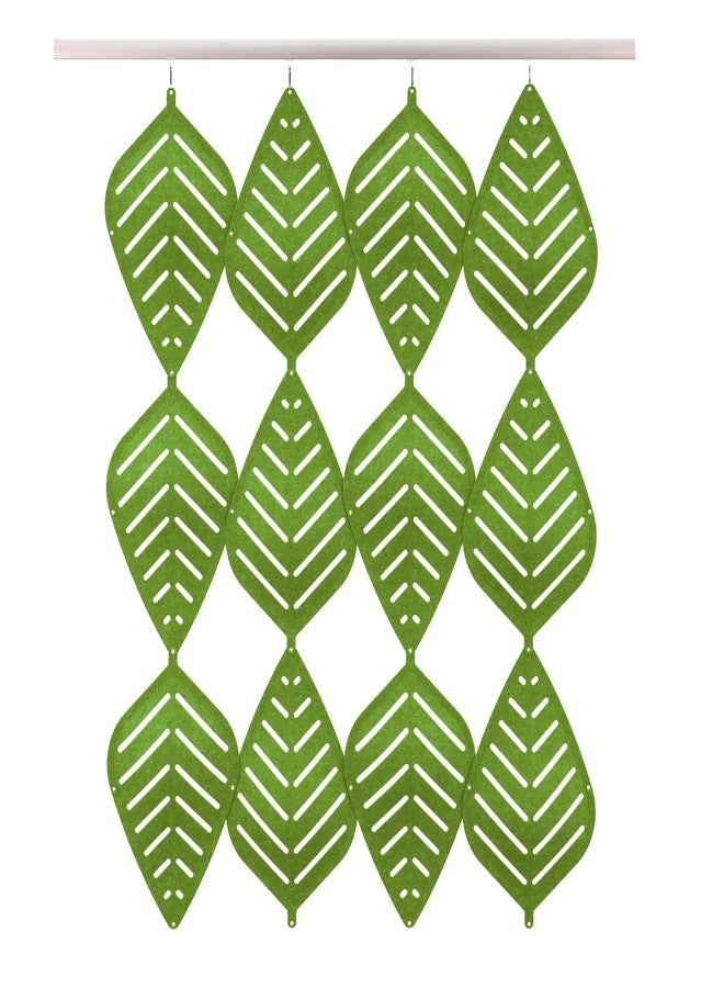 OSHIYINN 3D Leafs 12Pcs/Set 16.53"x10.24" Felt Fiber Surface High Density Polyester Board Room Hanging Screen Divider Home Panel DIY Home Decor (Light Green) - Image 4
