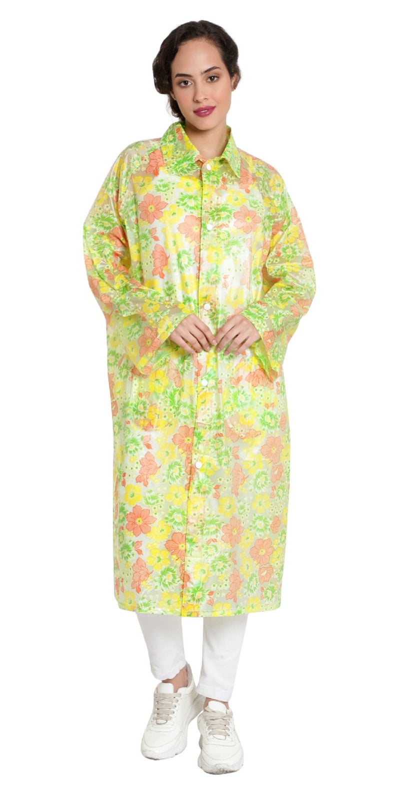 Zacharias Women's PVC Waterproof Printed Raincoat (Large) - Image 1