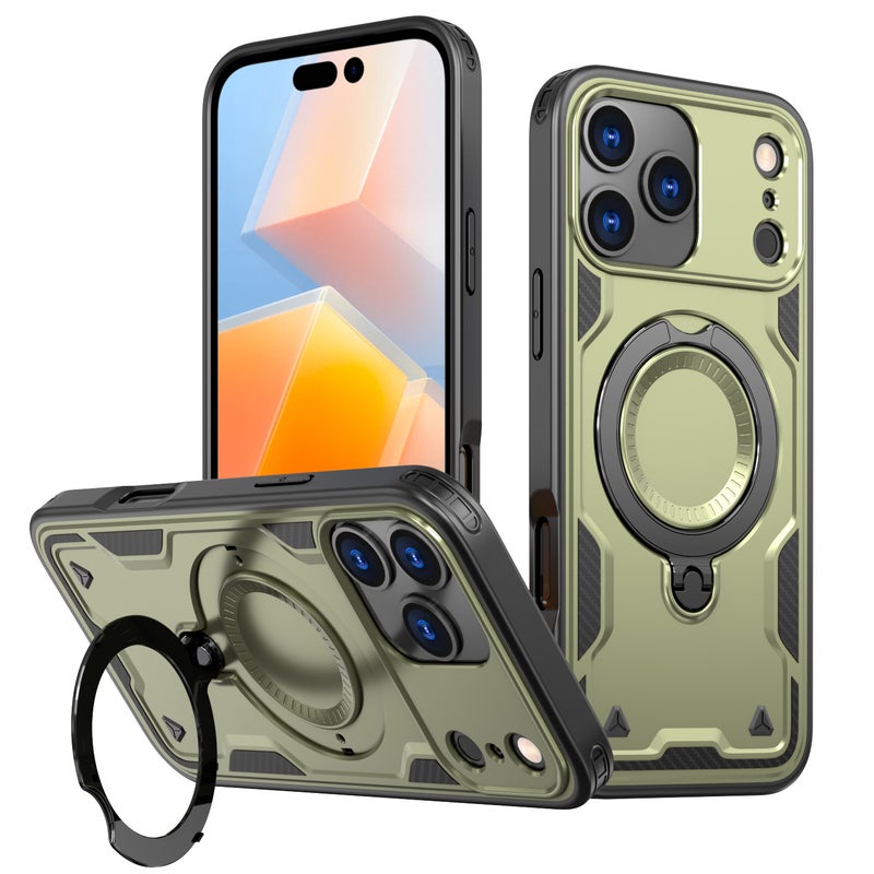 Shockproof Magnetic Phone Case with Built-in Kickstand for iPhone 17 Pro Max, 16 Pro Max, 15 Pro Max, 14 Pro Max - Image 1