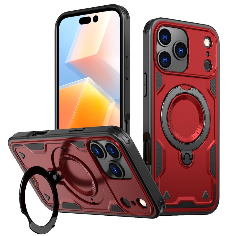 Shockproof Magnetic Phone Case with Built-in Kickstand for iPhone 17 Pro Max, 16 Pro Max, 15 Pro Max, 14 Pro Max - Image 3