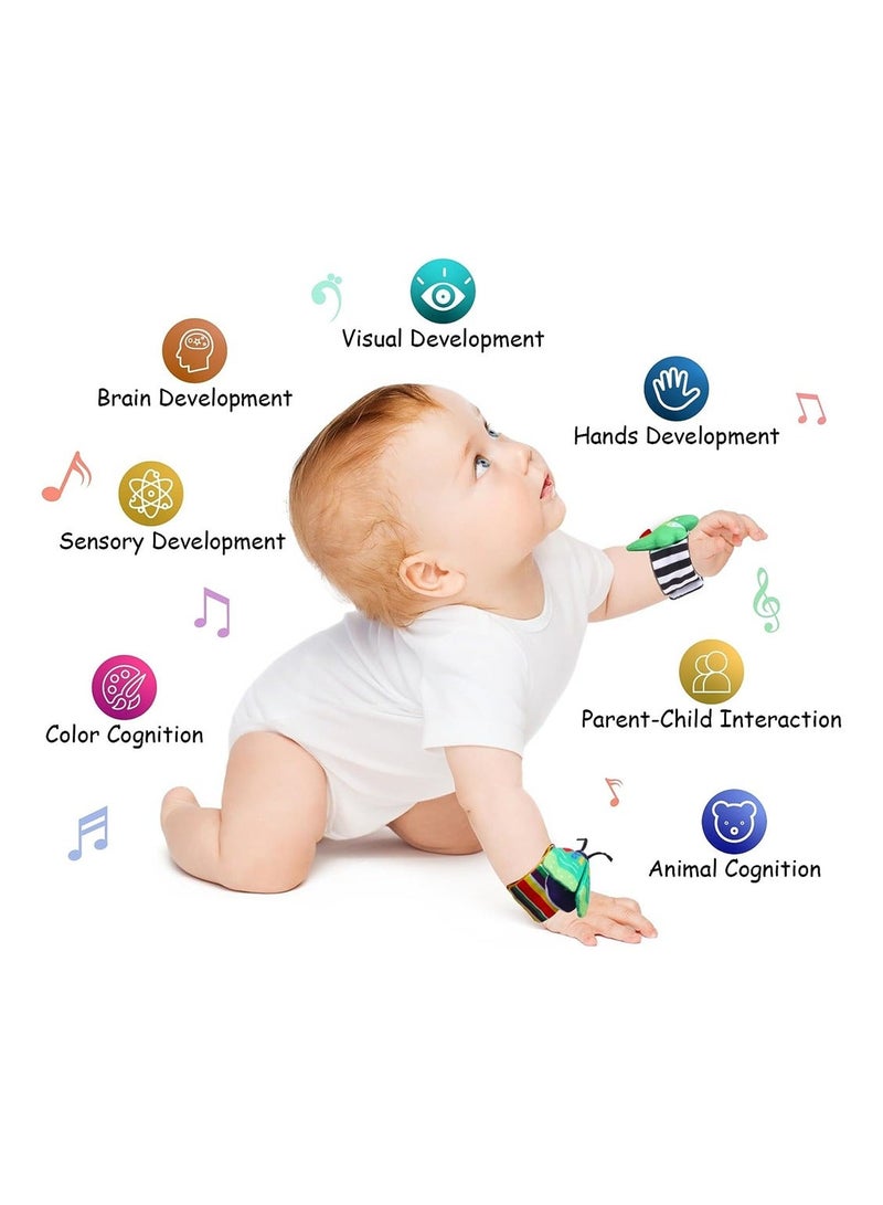 نيبمينينت Baby Wrist Rattles Toys and Foot Finder Socks Set Newborn Soft Sensory Infant 0 to 12 Months Educational Learning Development for Boy Girl Gifts - Image 3