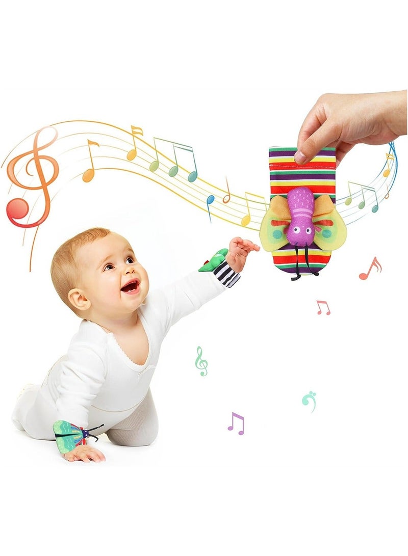 نيبمينينت Baby Wrist Rattles Toys and Foot Finder Socks Set Newborn Soft Sensory Infant 0 to 12 Months Educational Learning Development for Boy Girl Gifts - Image 5