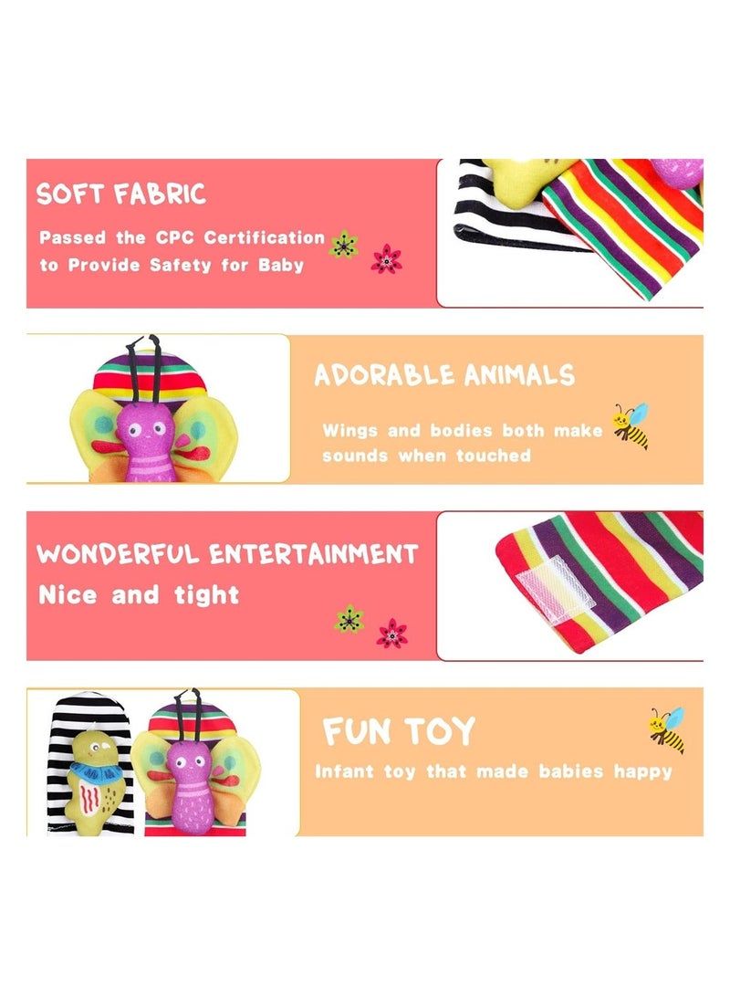 نيبمينينت Baby Wrist Rattles Toys and Foot Finder Socks Set Newborn Soft Sensory Infant 0 to 12 Months Educational Learning Development for Boy Girl Gifts - Image 4