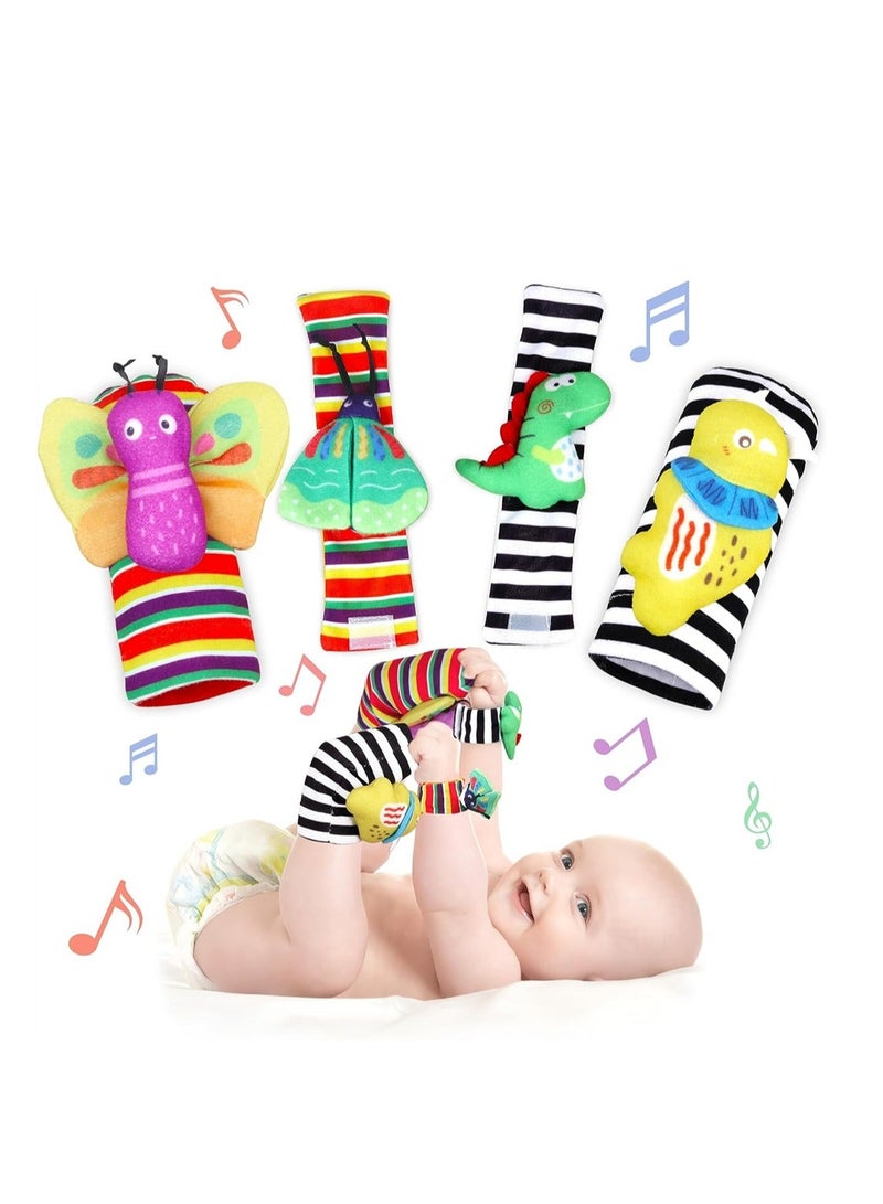 نيبمينينت Baby Wrist Rattles Toys and Foot Finder Socks Set Newborn Soft Sensory Infant 0 to 12 Months Educational Learning Development for Boy Girl Gifts - Image 1