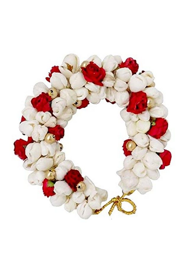 PRAVRAJYA إكليل شعر صناعي من زهور الياسمين والورد وزينة شعر فول جازرا للبنات والنساء - Image 3