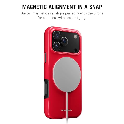 DailyObjects Enamel Bumper MagSafe Case for iPhone 17 Pro Max Compatible with Mag-Safe Wireless Charging | Red Hybrid Magnetic Back Cover - Image 2