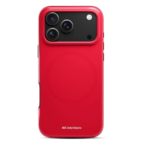 DailyObjects Enamel Bumper MagSafe Case for iPhone 17 Pro Max Compatible with Mag-Safe Wireless Charging | Red Hybrid Magnetic Back Cover - Image 1
