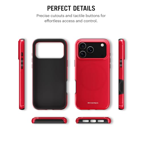 DailyObjects Enamel Bumper MagSafe Case for iPhone 17 Pro Max Compatible with Mag-Safe Wireless Charging | Red Hybrid Magnetic Back Cover - Image 5