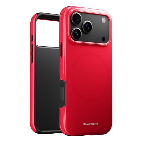 DailyObjects Enamel Bumper MagSafe Case for iPhone 17 Pro Max Compatible with Mag-Safe Wireless Charging | Red Hybrid Magnetic Back Cover - Image 3
