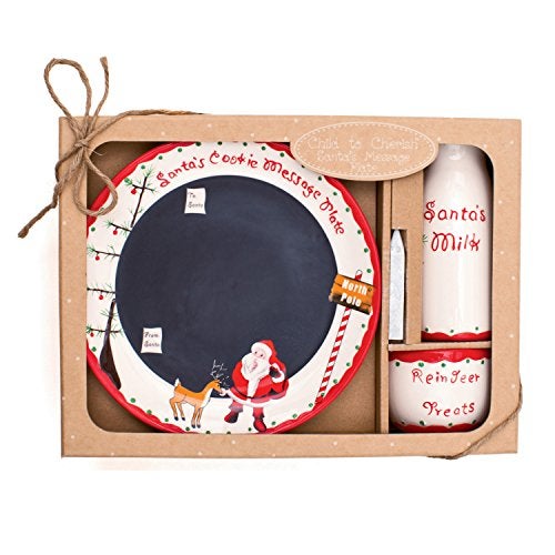 Child to Cherish Santa's Message Plate Set, Santa Cookie Plate, Santa Milk jar, and Reindeer Treat Bowl - Image 2