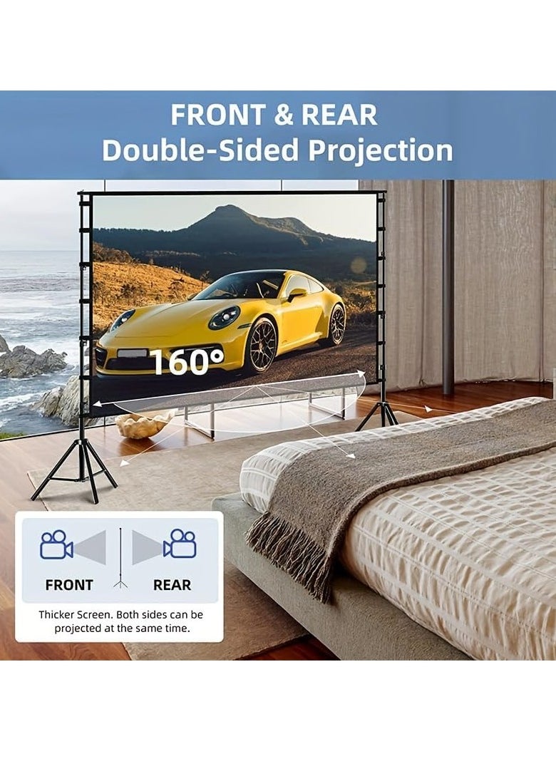 Flash Hawk 120 inch 16:9 Outdoor and Indoor Portable Projector Screen with 2.6M High Tripod Stands  - Image 4
