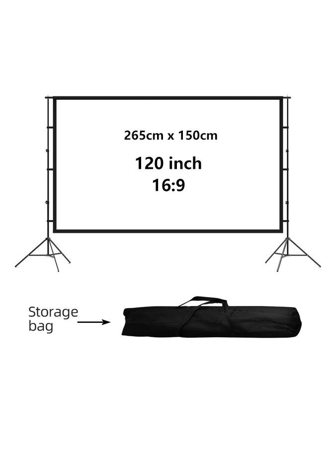 Flash Hawk - 120 inch 16:9 Outdoor and Indoor Portable Projector Screen with 2.6M High Tripod Stands - Image 1