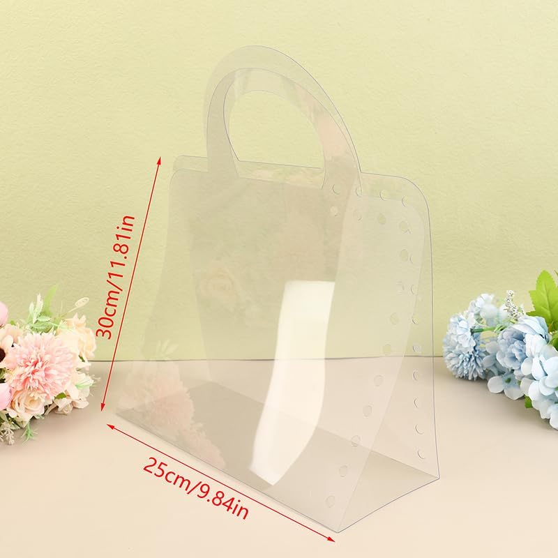 klarako 1 Pc Transparent Flower Box With Handle Portable Flower Packing Bags Gift Contatiner Handbag Wedding Rose Wrapping Party Gift Box - Image 2