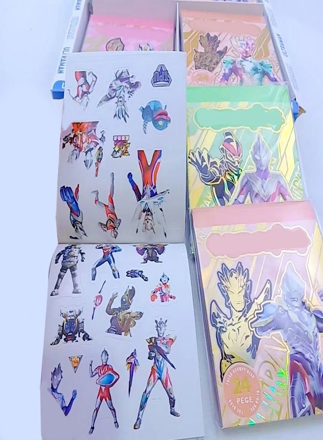 fashionhome 20 Pieces children's Favorite Ultraman Character Cartoon Cosmic Hero Shining Stickers Book for Kids - Image 2