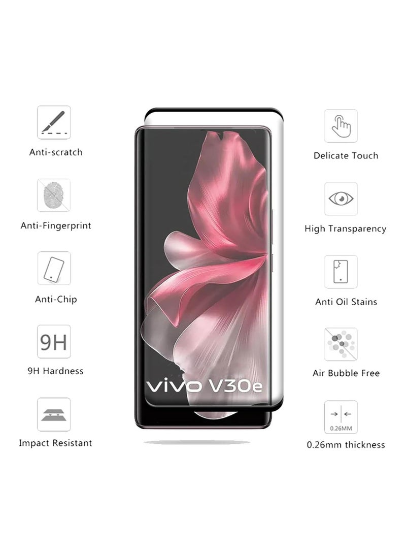 general 1+2-piece set compatible with Vivo V30e 5G protective case and (2 pieces) screen protector tempered glass protective film soft TPU transparent protective case - Image 3