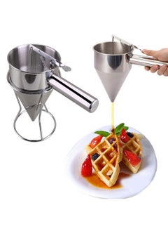 DMAYA Pancake Batter Dispenser Stainless Steel With Stand Funnel Cake Batter Dispenser Large Hole Stainless Steel Pancake Batter Dispenser Funnel Dispenser With Stand For Takoyaki And Baking  - Image 3