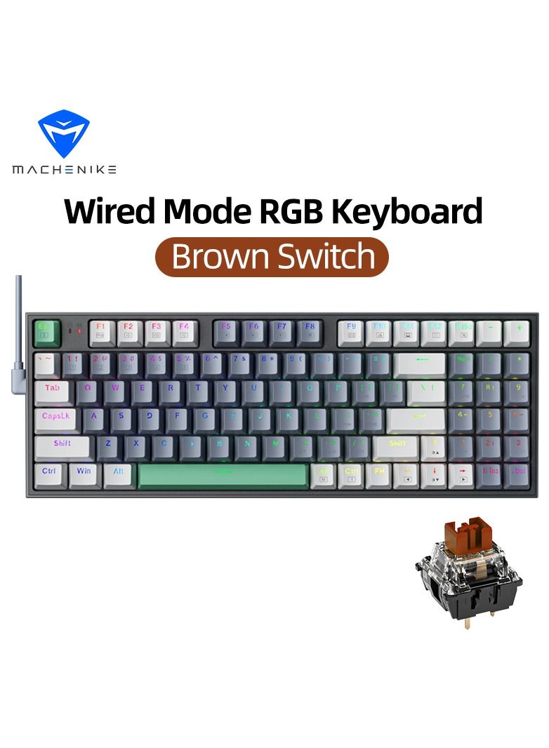 MACHENIKE لوحة مفاتيح الألعاب RGB Light Mac Windows لوحة مفاتيح ميكانيكية  - Image 1