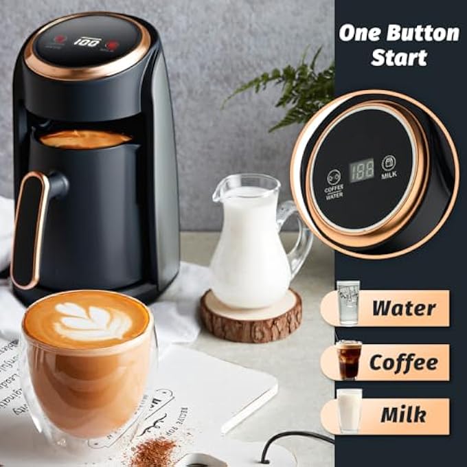 يو-هومي ماكينة صنع القهوة التركية مصنوعة من مواد عالية الجودة، طلاء غير لاصق، تحضير سريع، مثالية للقهوة التركية واليونانية والعربية، من 1 إلى 5 أكواب، ماكينة صنع القهوة التركية المحمولة للسفر - Image 4