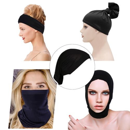 Yeieeo 4pcs Hijab Undercaps for Women Black Under Scarf Tube Cap for Hijab Accessory Stretchy Solid Color Caps(4pcs-1) - Image 5