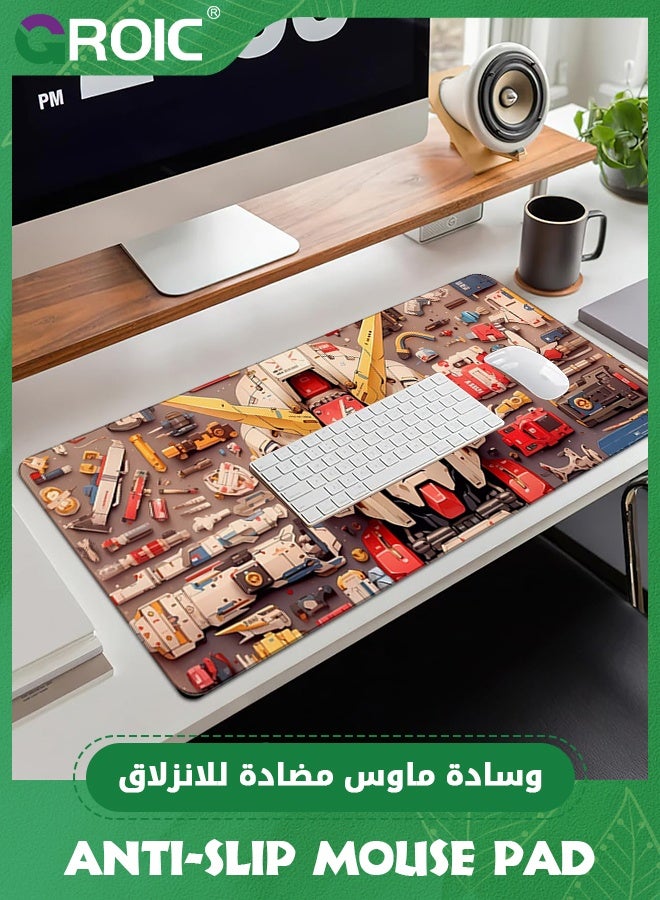 GROIC Desk Mat Machine War Boys Desk Pad, Large Mouse Pad Gaming Mousepad Extended, Keyboard Pad, Laptop Computer Mouse Keyboard Mat for Office Desk Decor (900*400*4mm)  - Image 5