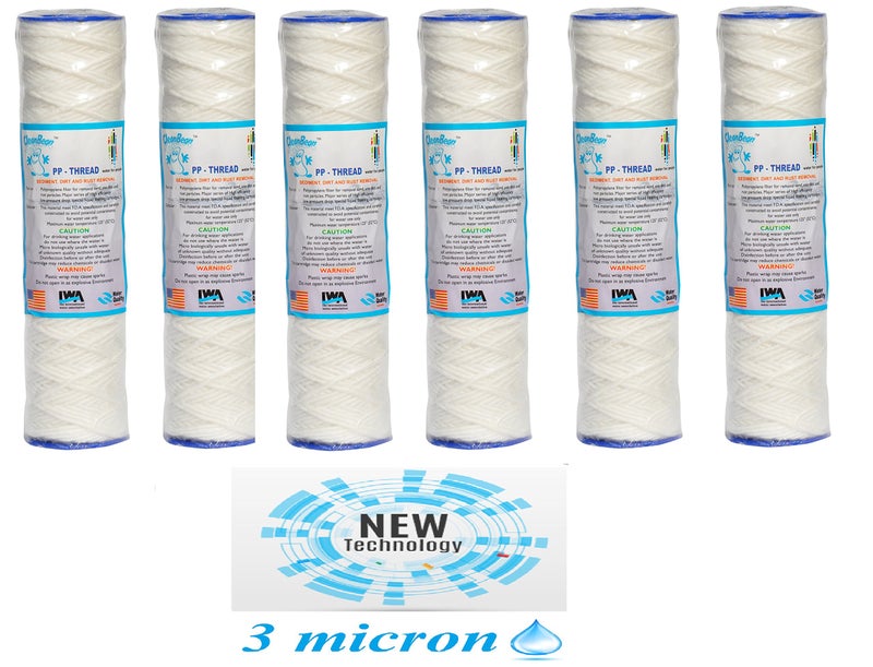 IONIX 3 Micron pre Filter, Yarn Spun, PP + Yarn, 10 inches, Compatible with All Standard Size pre Filters, Pack of 6 - Image 5