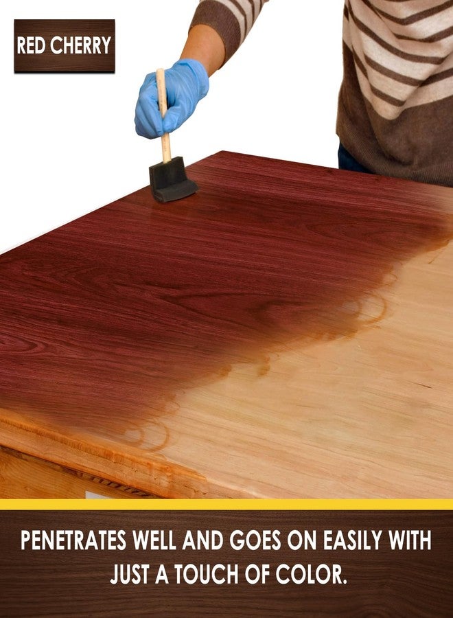 DWIL صبغة خشب مائية من DWIL - تشطيبات متعددة، تجفيف سريع، أثاث داخلي وخارجي، تكسية خشبية، خزائن والمزيد، رائحة منخفضة وغير سامة (8.5 أونصة كرز أحمر) - Image 2