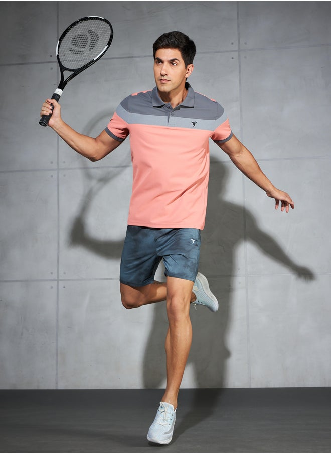 Technosport Color Block Short Sleeve Pique Slim Fit Polo T-Shirt  - Image 4