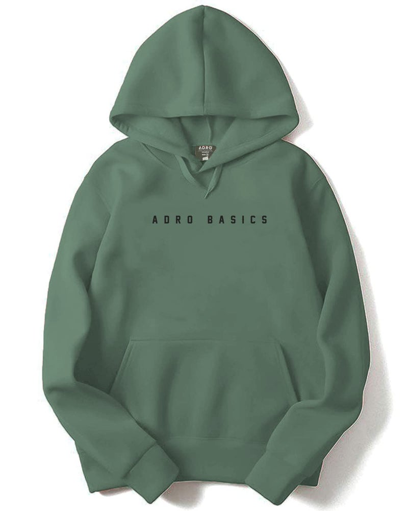 ADRO Men's Cotton Neck Hooded Sweatshirt (H22-1-AR2-PT_Pista_M) - Image 1